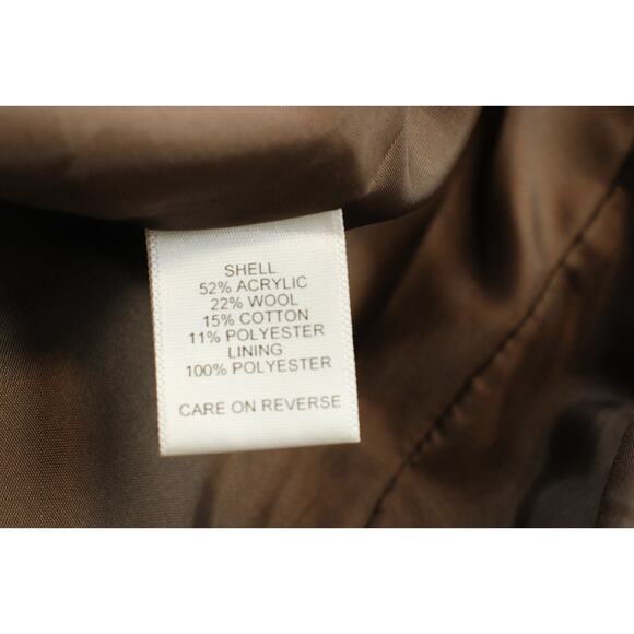 Talbots Blazer Womens Size 8 Brown 2 Button Front Wool Blend Long Sleeve - Picture 9 of 13